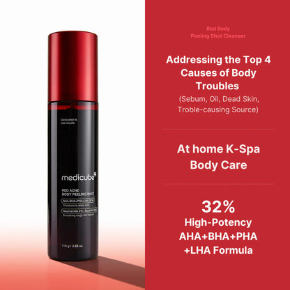 Medicube Red Body Peeling Shot, AHA + BHA Exfoliating Body Spray