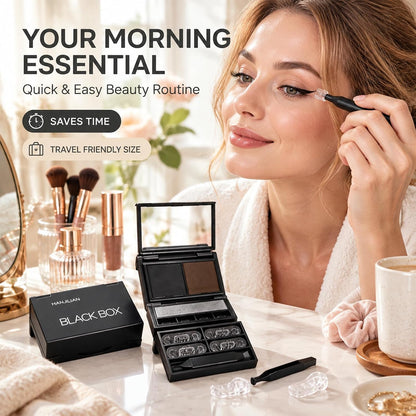 3-in-1 Eye Stamp Kit，Lower Lash & Eyeliner & Mole Mark, Black & Brown Ink