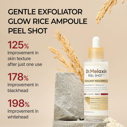 Dr. Melaxin Peel Shot Exfoliating White Rice Ampoule – Brightening & Gentle Peeling Serum